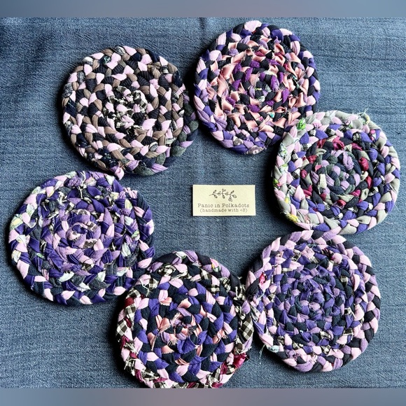 Set of Six Braided Coasters - Picture 4 of 13